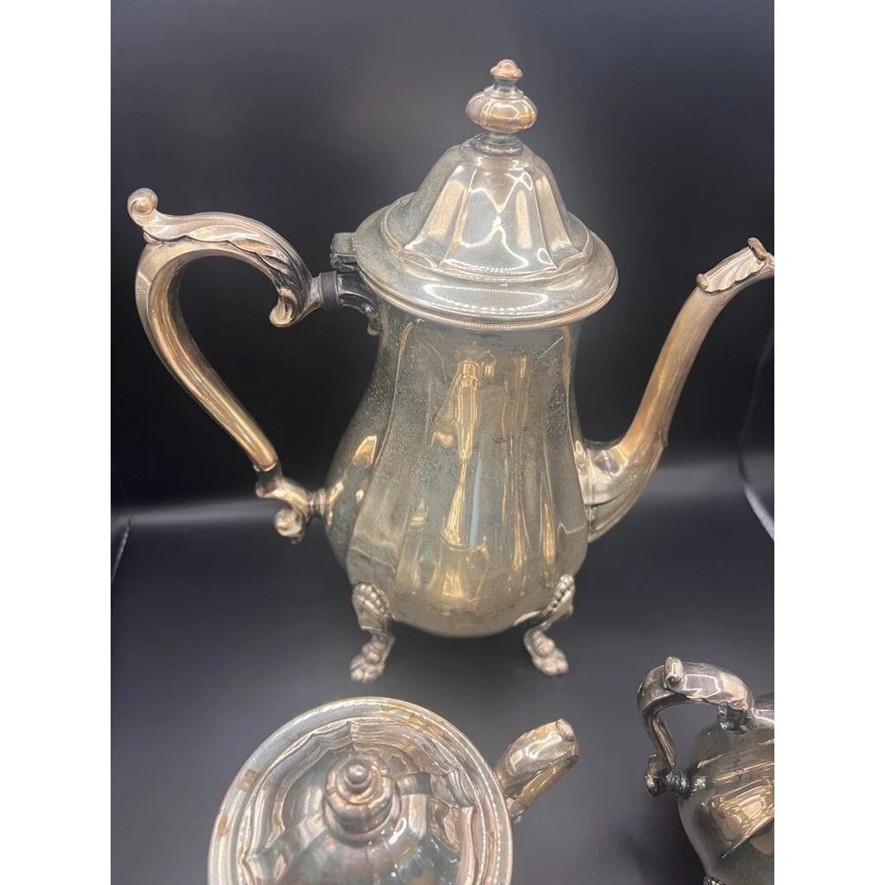 Antique Silverplate Tea Coffee Set Chippendale International Silver Co‎ Sugar &